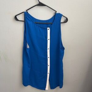 Dalia Collection Royal Blue Sleeveless Blouse